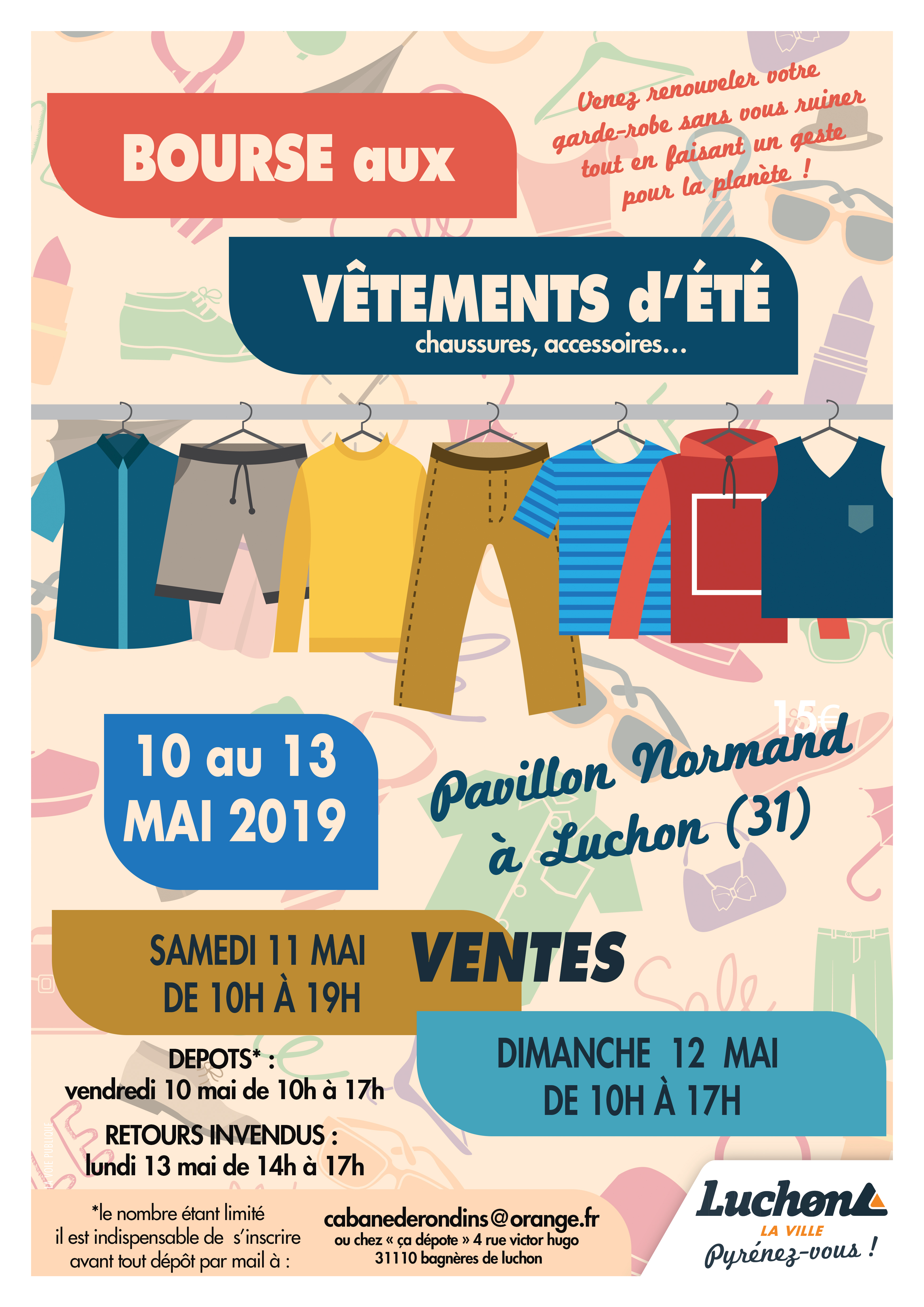 bourse aux vêtements 10 au 13 mai 2019 à Luchon